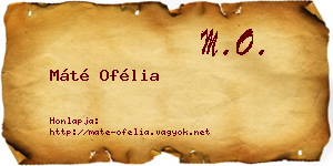 Máté Ofélia névjegykártya